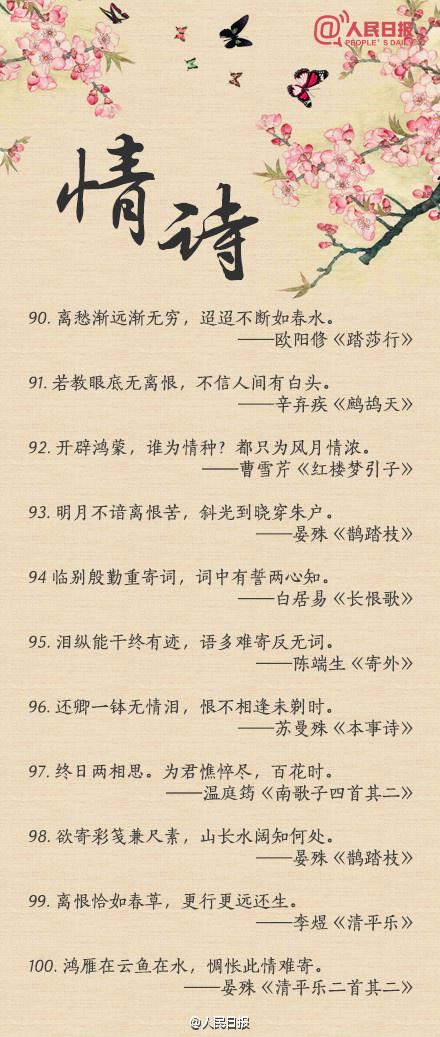 100句表达爱情的诗句，人民日报推荐，你的爱情总有一句可表达