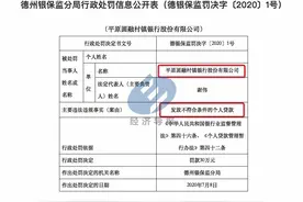 发放不符合条件的个人贷款，平原圆融村镇银行被罚30万图片