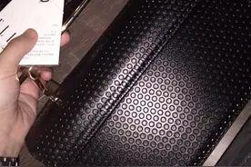 ELLE女包，皮质的外观上面有一些圆形的工艺，提升整个包包的质感图片