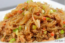肉沫粉丝这样炒，粉丝不坨块不粘锅，生熟一致色泽均匀还入味图片