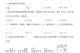 陕西名校小升初入学分班考试数学真题卷及详细解答图片