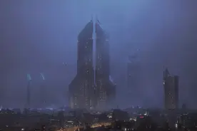 长江口的“鬼城”，绿地的阴影图片