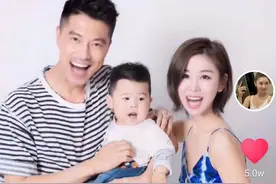 李小萌一家三口罕同框，穿深V长裙秀白嫩皮肤，儿子眉眼神似老爸图片
