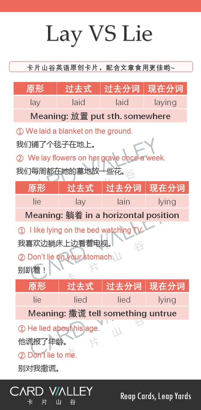 学英语这么久，“lay和lie”有啥区别？可不一定是“躺着”哦