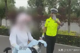 太原交警：不戴头盔挺“随意”忽视安全要注意图片