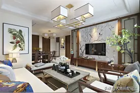 青岛莱西塞纳波斐120平新中式风格三居室装修图片