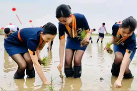 空乘穿制服下地插秧被质疑作秀，航空公司回应来了图片