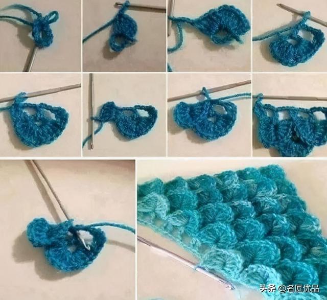 温暖毛线钩鱼鳞的方法