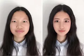 大学生晒“美颜前后”对比图，男生堪比整容，女生好似“换脸”图片