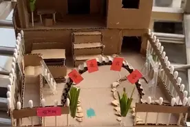 河南一宝妈用废纸壳做亲子手工，成品让网友惊呼：这个绝对是王炸图片