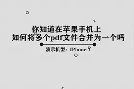 苹果手机上如何将多个pdf文件合并为一个图片