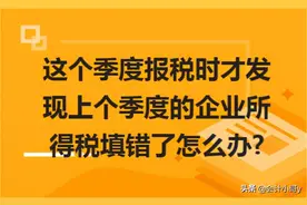 这个季度报税时才发现上个季度的企业所得税填错了怎么办？图片