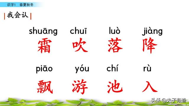 部编版一年级下册语文《春夏秋冬》知识点+图文讲解，给孩子预习