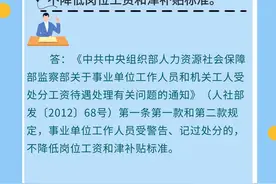 【8月5日】事业单位工作人员受何种处分的，不降低岗位工资和津补贴标准。图片