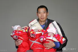 40多岁大叔闪婚小他11岁的小媳妇，喜得三胞胎，他却满脸愁容图片