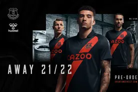 官方｜埃弗顿发布2021/22赛季客场队服图片