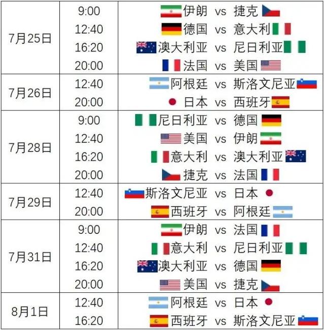 2021东京奥运会篮球比赛、中国女篮、美国男篮全网最完整版赛程表