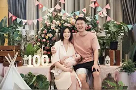 惠若琪为女儿摆百日宴！穿粉裙美成主角，192坐老公身边变小女人图片