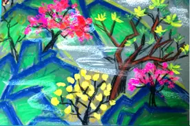 儿童油画棒教程-用油画棒画国画山水图片