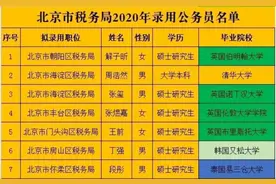 2020北京市税务局录用人员公布，国外留学生包揽，仅清华一人图片