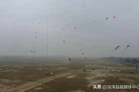 滹沱河畔放飞风筝 欢乐惬意尽享长假图片