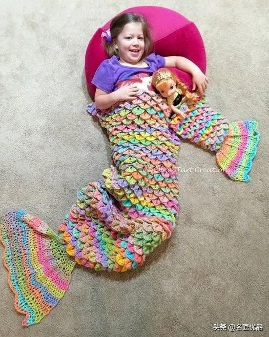 温暖毛线钩鱼鳞的方法