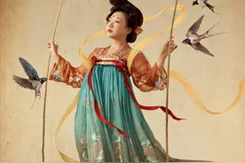 辣目洋子认真打扮起来真美，穿汉服婀娜又高挑，圆脸反而更有风韵图片