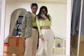 伊能静儿子和美女合影秀长腿，搭肩贴脸疑恋爱？此前扮女装引争议图片