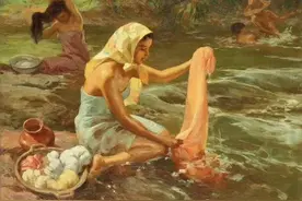 菲律宾画家画笔下美丽纯净的村妇，以及欣欣向荣的农村生活场景图片