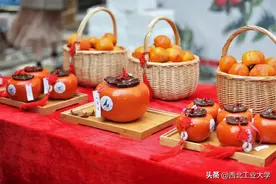 今天，有人在校园里摘柿子……图片