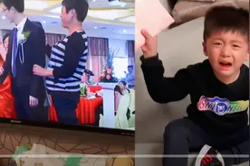 俩萌娃看父母结婚录像崩溃大哭图片