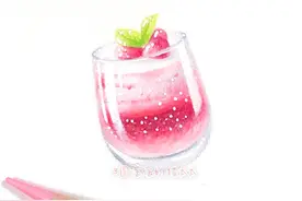 彩铅图文教程 | 覆盆子果酱冰淇淋教程图片
