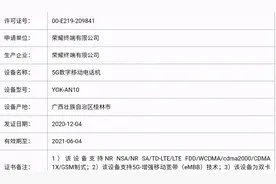 荣耀剥离华为后，第一款手机荣耀V40入网图片