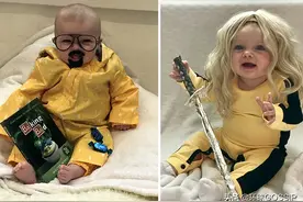 眼前一亮！英国1岁女宝开启萌版cosplay，经典形象“演”得好棒！图片