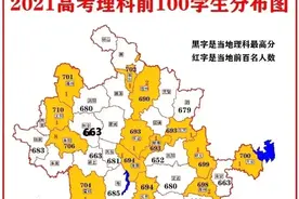 2021安徽各市/县高考理科最高分、前100名人数统计，泾县仅650分图片