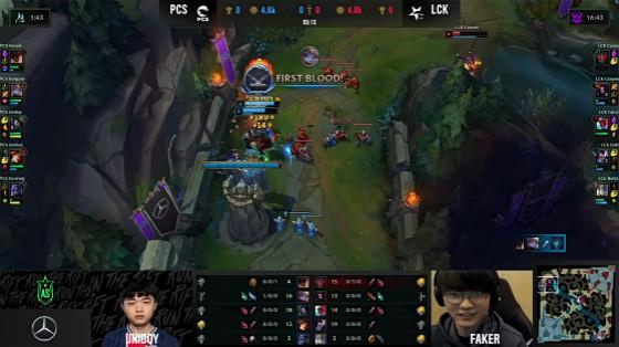 LOL全明星赛：Faker永恩难敌坦克阵容，PCS逆袭LCK