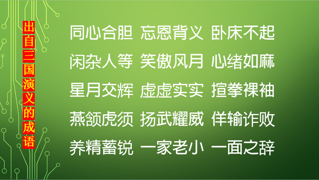198个出自《三国演义》中的成语，每一个都出自一个故事