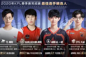 KPL常规赛荣誉,一诺提名MVP和最佳发育路,LGD大鹅4人上榜江城未上图片