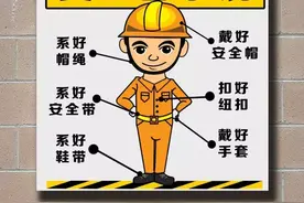 安全警示牌卡通模板，可直接挂到工地了图片