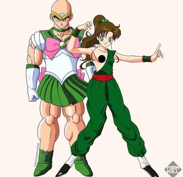 七龙珠和美少女战士互换装：果然颜值才是王道，我要换副眼镜