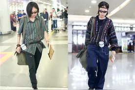 赵丽颖这招跟窦靖童学的吗？肩上挂水壶出门，好在气质出众太加分图片