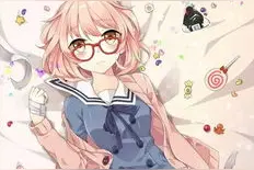 《境界的彼方》美强惨粉毛呆萌眼镜娘，拥有操控血液的力量图片