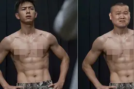 岳云鹏为演男一p照片，八块腹肌引人注目，把英文单词打错惹人笑图片