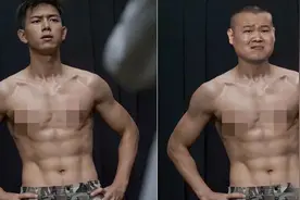 岳云鹏为演男一p照片，八块腹肌引人注目，把英文单词打错惹人笑图片