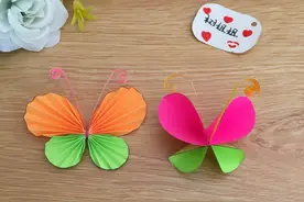 幼儿动物折纸：用2个圆形就可以做出来的漂亮蝴蝶图片