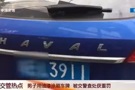 安徽芜湖 男子用油漆涂刷车牌  被交警查处获重罚图片