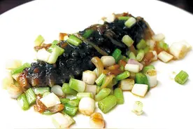 三葱珍菌爆辽参（附自制酱及海参汁配方制作）图片