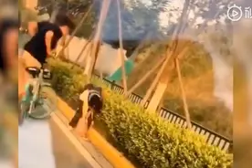 可恶！女子用自行车撞击并掌掴女童，网友集体愤怒图片