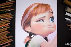 手工彩笔画作品，调皮小安娜的绘画展示图片