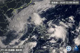 说出来你可能不信，光今天就生成了两个台风！海上波涛汹涌，陆上却很平静。图片